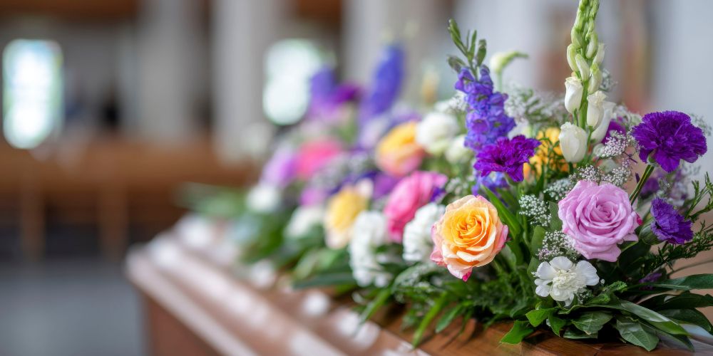 Flores y coronas para entierros